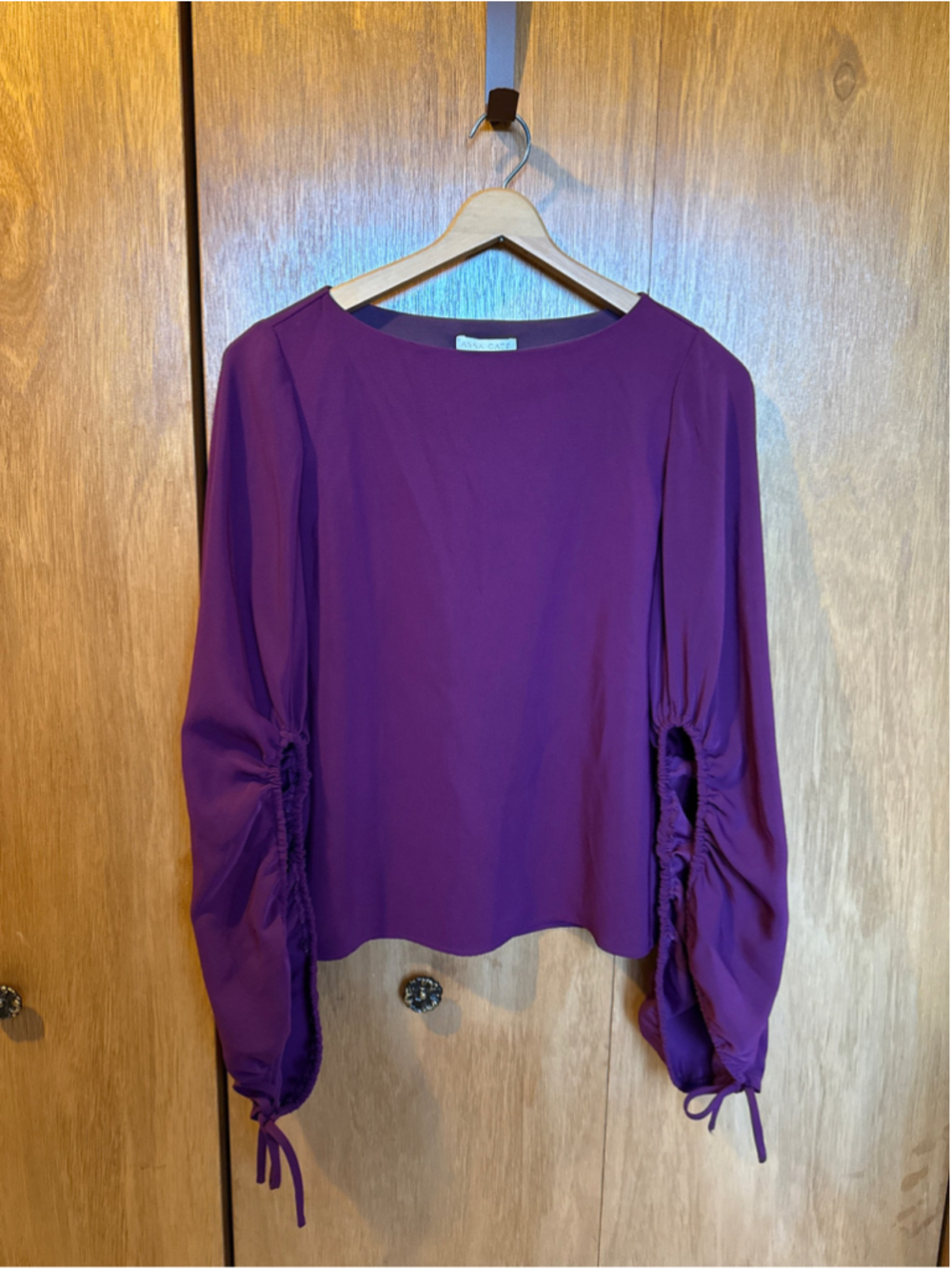 Tuckernuck Anna Cate Plum Purple Amelia 100% Polyester Long Sleeve Flowy Top